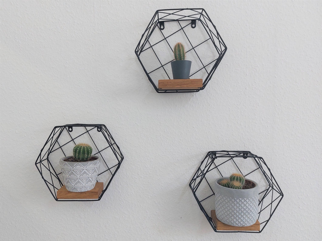 Wandregal Hexagon